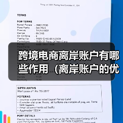 跨境电商离岸账户有哪些作用(离岸账户的优缺点有哪些) 跨境电商离岸账户有哪些作用(离岸账户的优缺点有哪些)