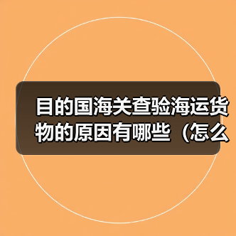目的国海关查验海运货物的原因有哪些(怎么配合处理)(图1) 目的国海关查验海运货物的原因有哪些(怎么配合处理)(图1)