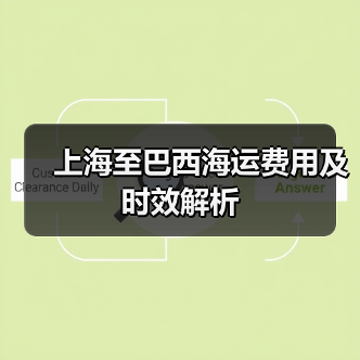 上海至巴西海运费用及时效解析
